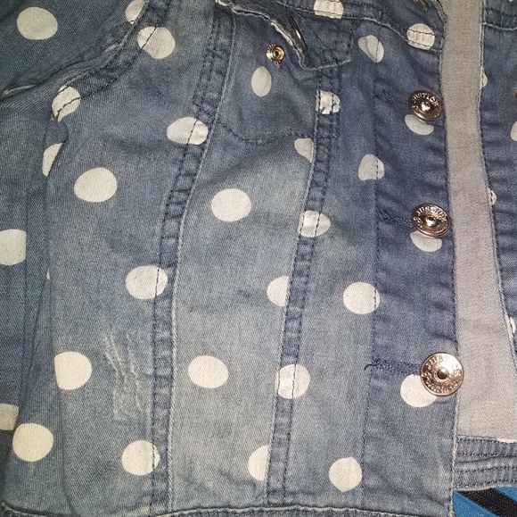 Justice jean jacket with white polka dots - Picture 4 of 4